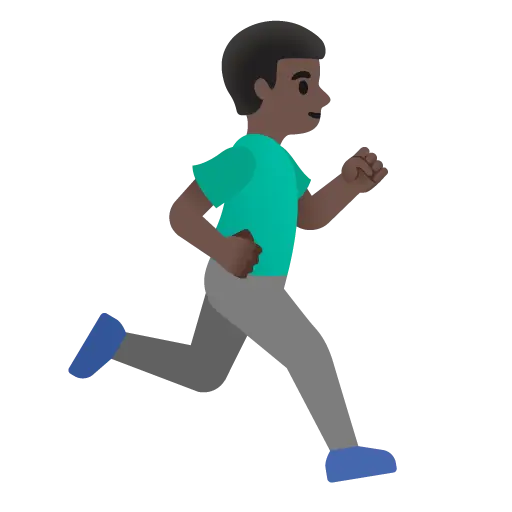 Man Running Facing Right: Dark Skin Tone