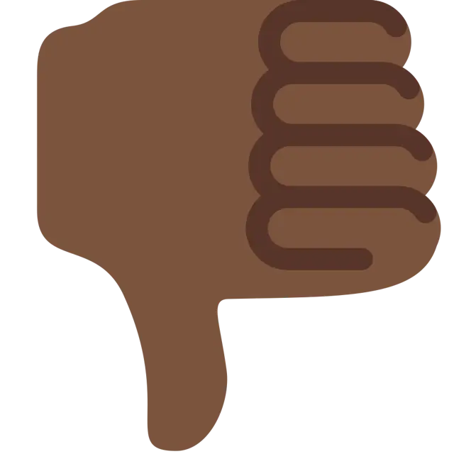 Thumbs Down: Dark Skin Tone