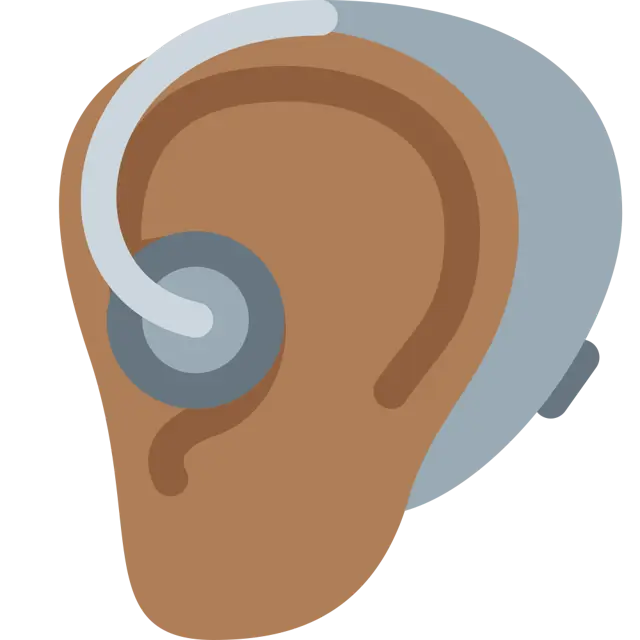 Ear With Hearing Aid: Medium-Dark Skin Tone