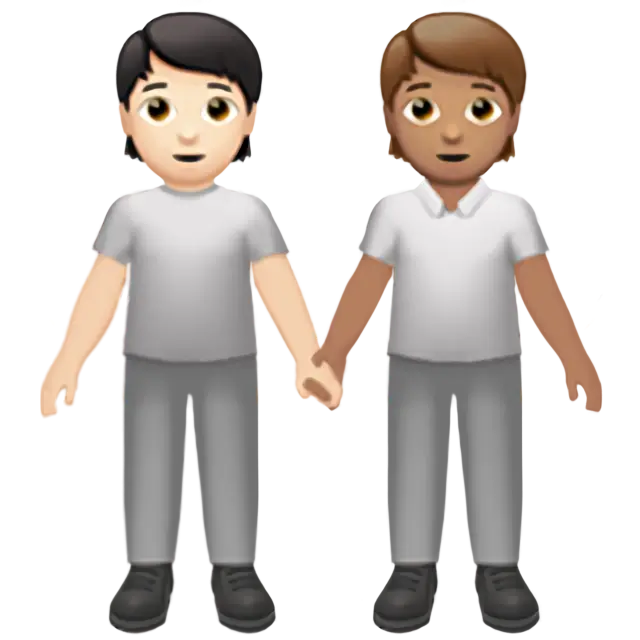 People Holding Hands: Light Skin Tone, Medium Skin Tone