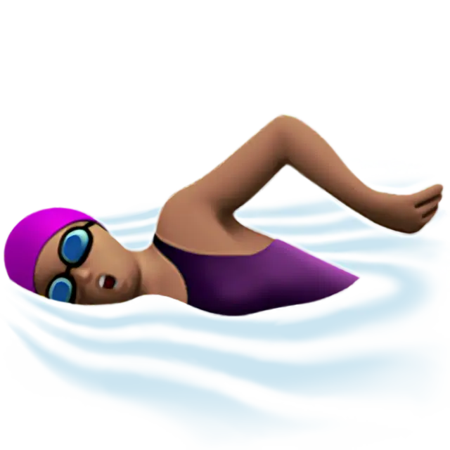 Woman Swimming: Medium Skin Tone