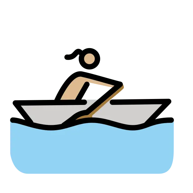 Woman Rowing Boat: Medium-Light Skin Tone