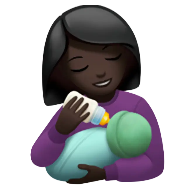 Woman Feeding Baby: Dark Skin Tone