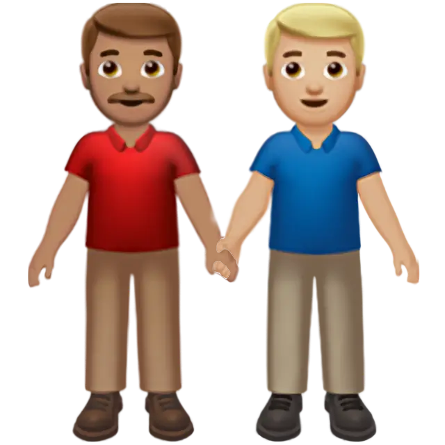 Men Holding Hands: Medium Skin Tone, Medium-Light Skin Tone