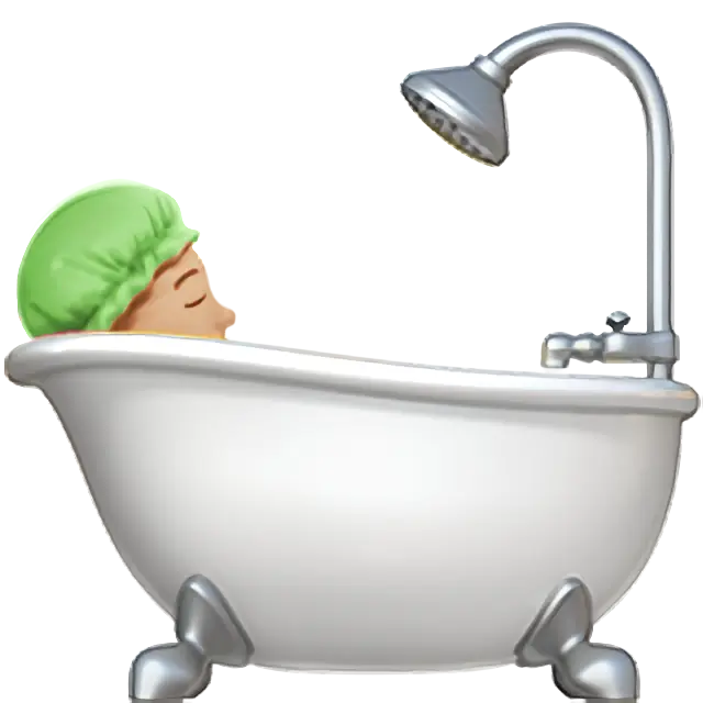 Person Taking Bath: Medium-Light Skin Tone