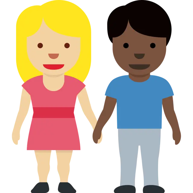 Woman And Man Holding Hands: Medium-Light Skin Tone, Dark Skin Tone