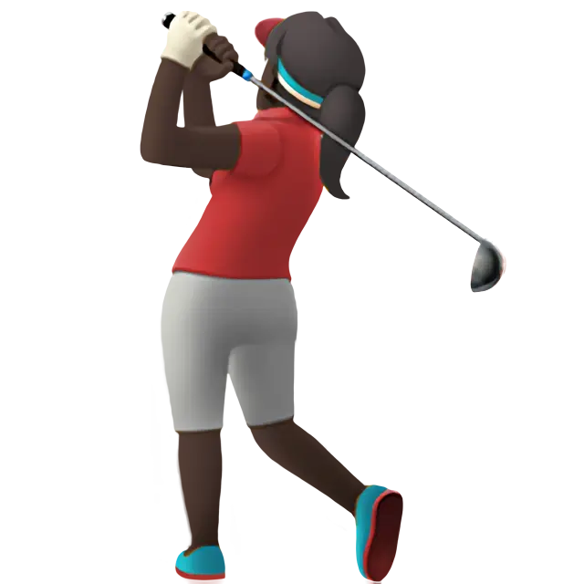 Woman Golfing: Dark Skin Tone