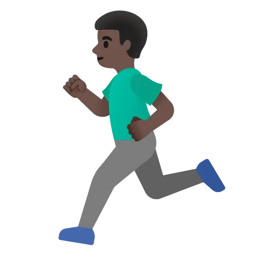 Man Running: Dark Skin Tone