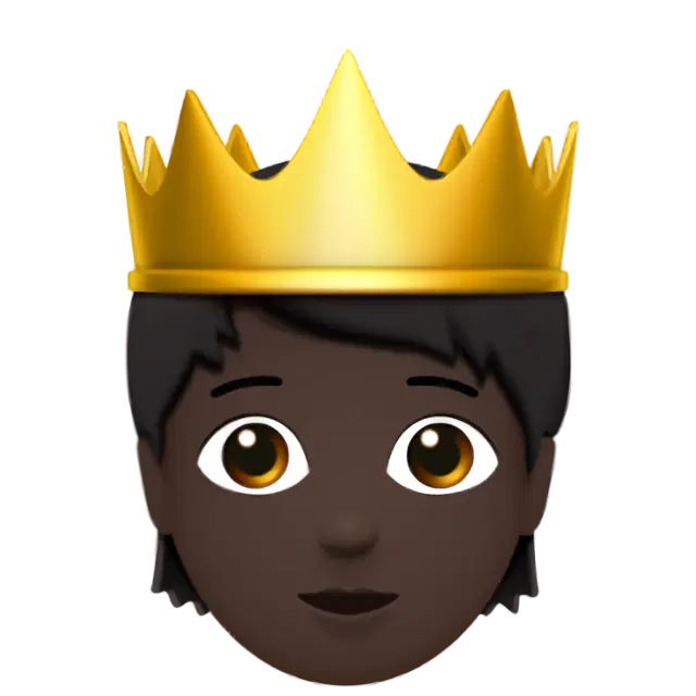 Person with Crown: Dark Skin Tone