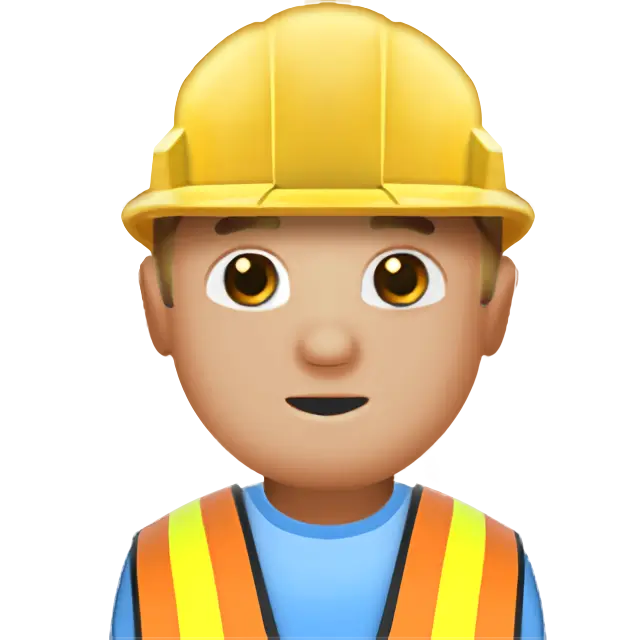 Man Construction Worker: Medium-Light Skin Tone