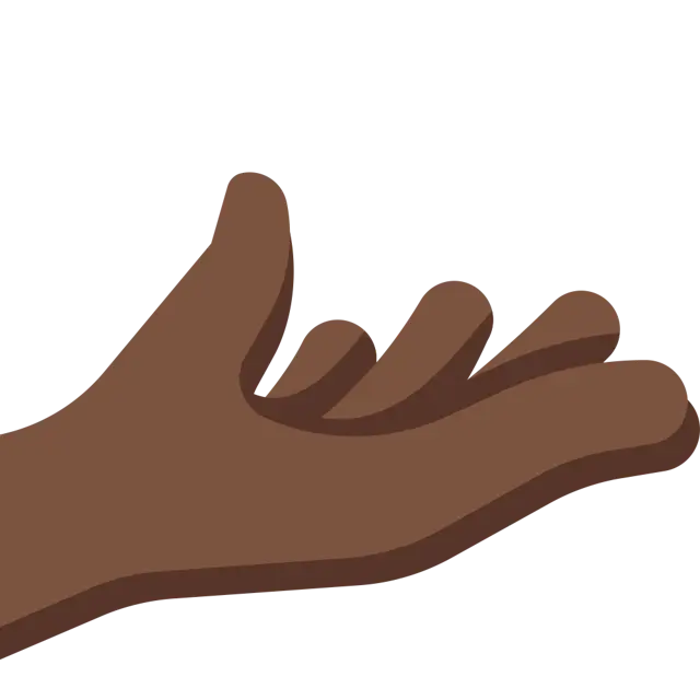 Palm Up Hand: Dark Skin Tone