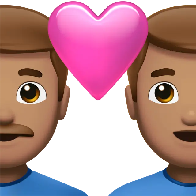 Couple with Heart: Man, Man, Medium Skin Tone