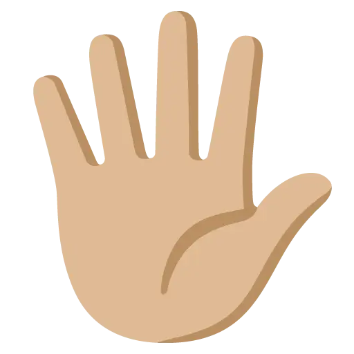 Hand with Fingers Splayed: Medium-Light Skin Tone