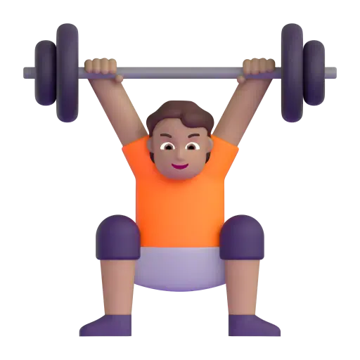 Person Lifting Weights: Medium Skin Tone