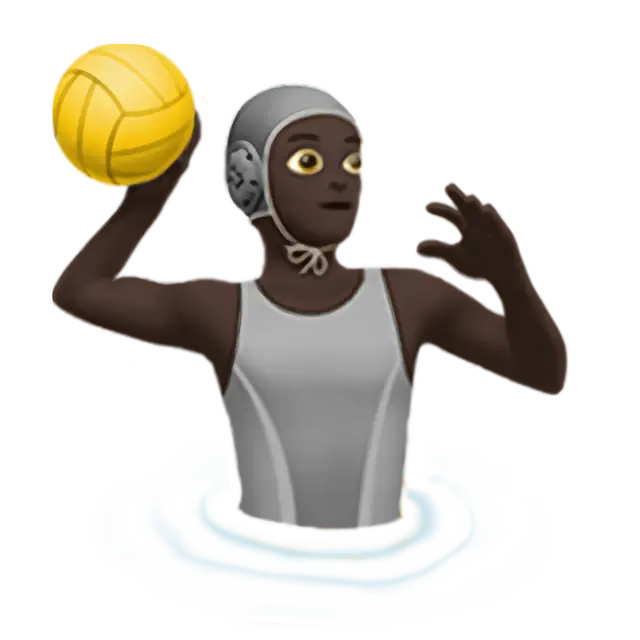 Person Playing Water Polo: Dark Skin Tone