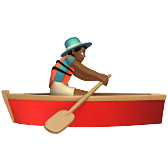 Man Rowing Boat: Medium-Dark Skin Tone