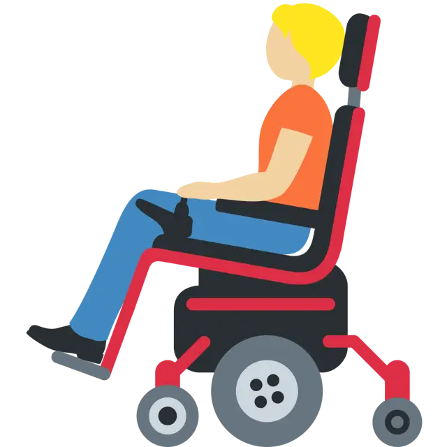 Person In Motorized Wheelchair: Medium-Light Skin Tone