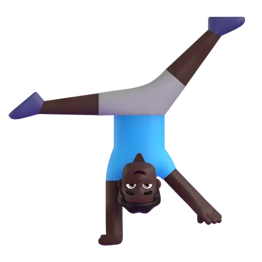 Man Cartwheeling: Dark Skin Tone