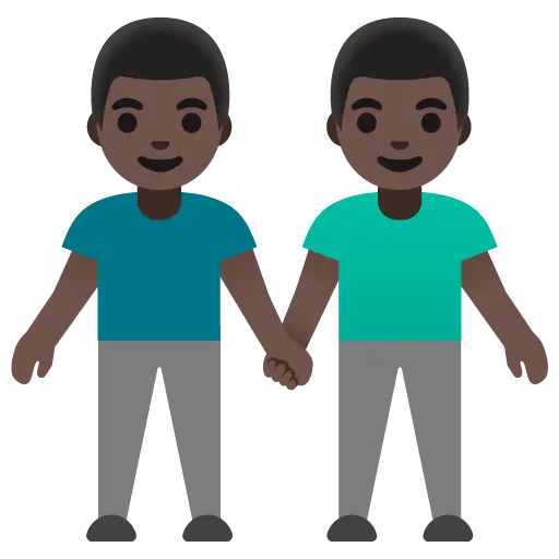 Men Holding Hands: Dark Skin Tone