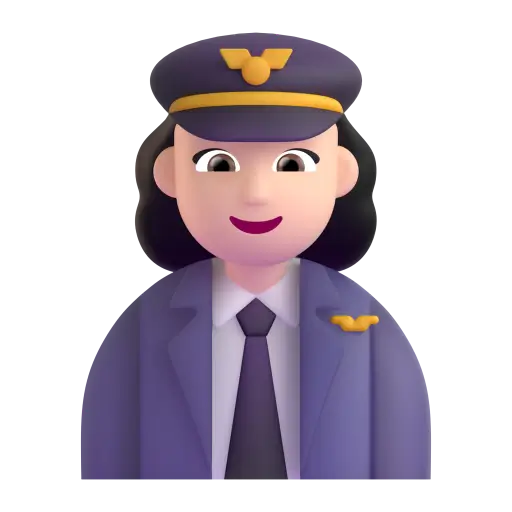 Woman Pilot: Light Skin Tone