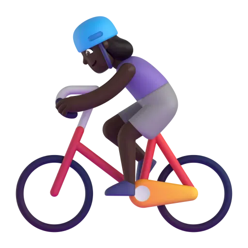 Woman Biking: Dark Skin Tone