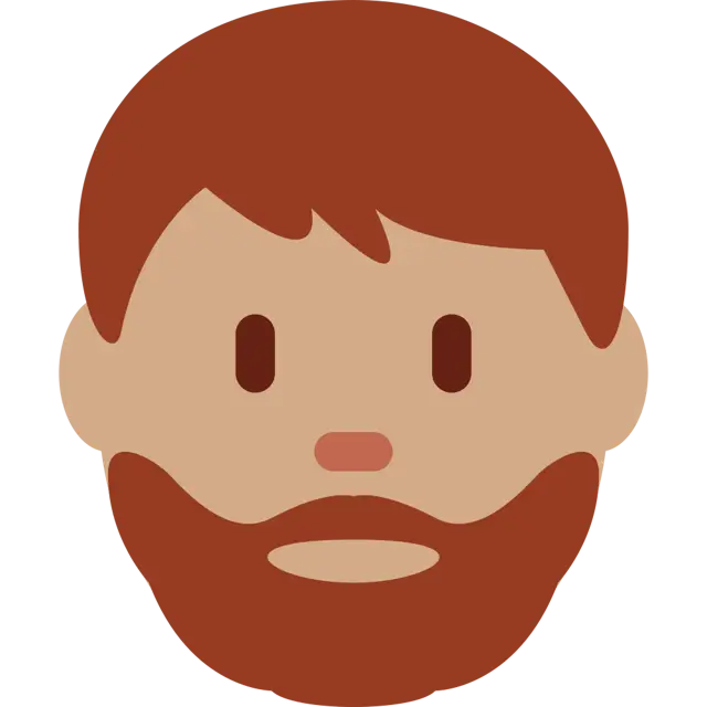 Man: Medium Skin Tone, Beard