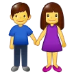 Mann und Frau, die Hände anhalten