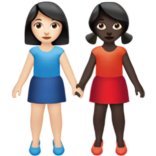 Women Holding Hands: Light Skin Tone, Dark Skin Tone