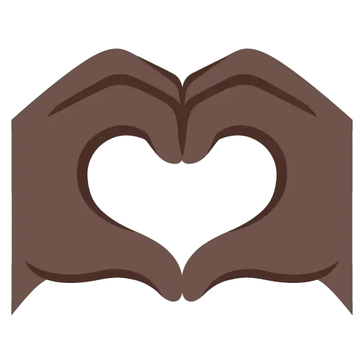 Heart Hands: Dark Skin Tone