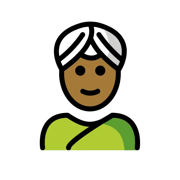 Person Wearing Turban: Medium-Dark Skin Tone