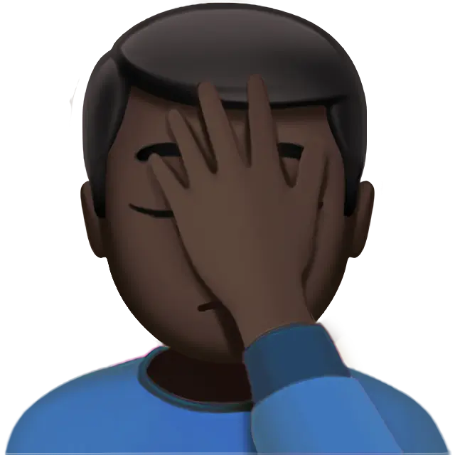 Man Facepalming: Dark Skin Tone