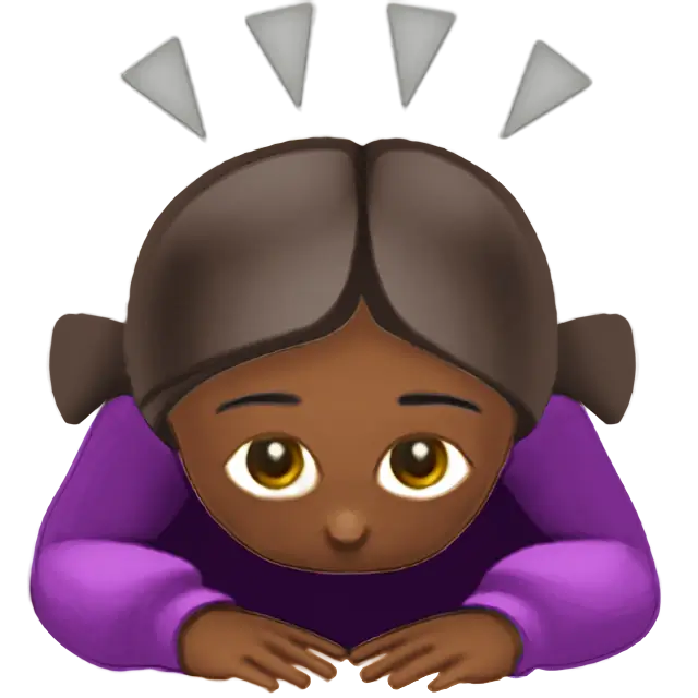 Woman Bowing: Medium-Dark Skin Tone