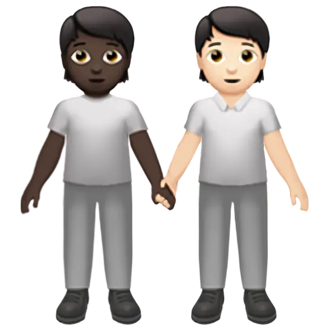 People Holding Hands: Dark Skin Tone, Light Skin Tone