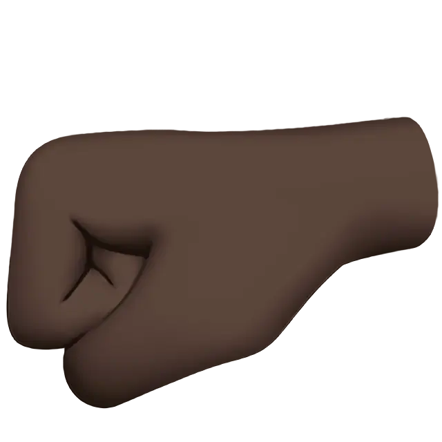 Left-Facing Fist: Dark Skin Tone