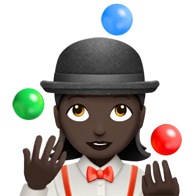 Woman Juggling: Dark Skin Tone