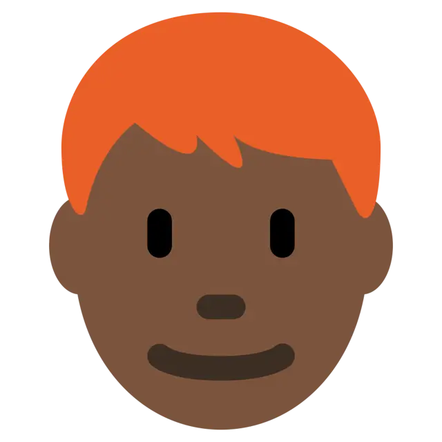 Man: Dark Skin Tone, Red Hair