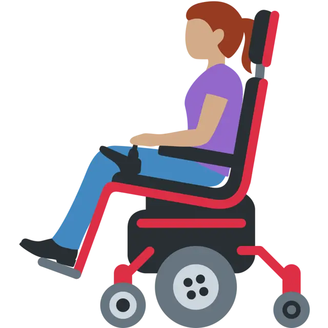 Woman In Motorized Wheelchair: Medium Skin Tone