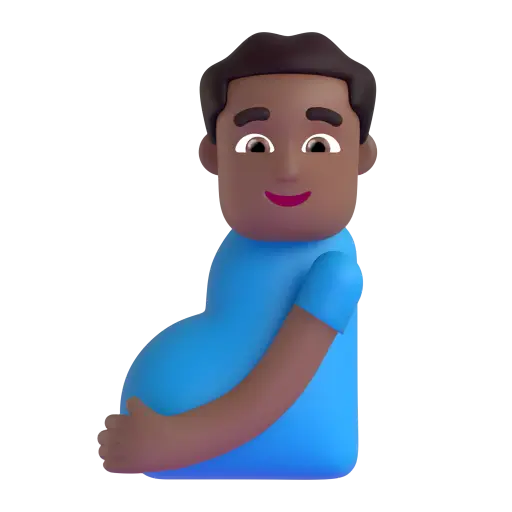 Pregnant Man: Medium-Dark Skin Tone