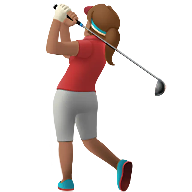 Woman Golfing: Medium Skin Tone