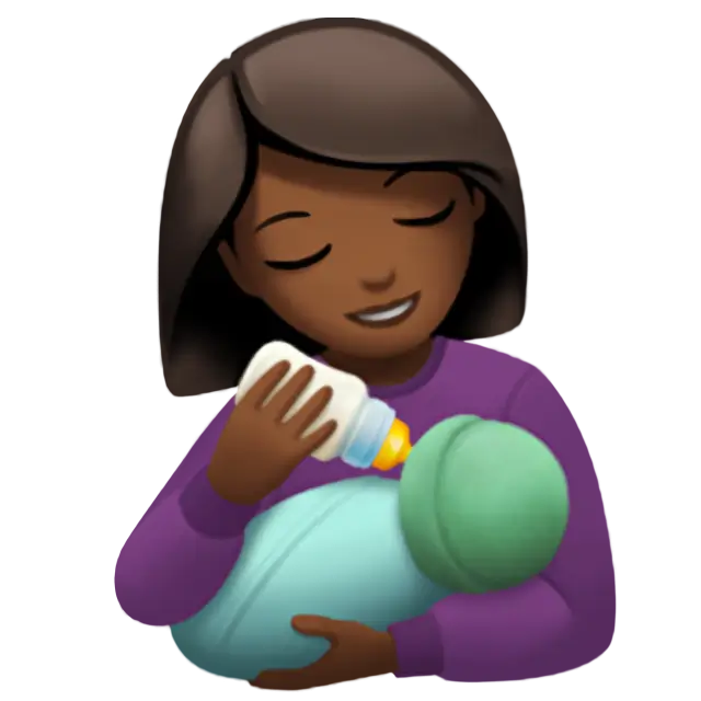 Woman Feeding Baby: Medium-Dark Skin Tone