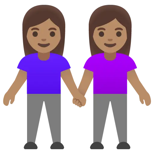 Women Holding Hands: Medium Skin Tone