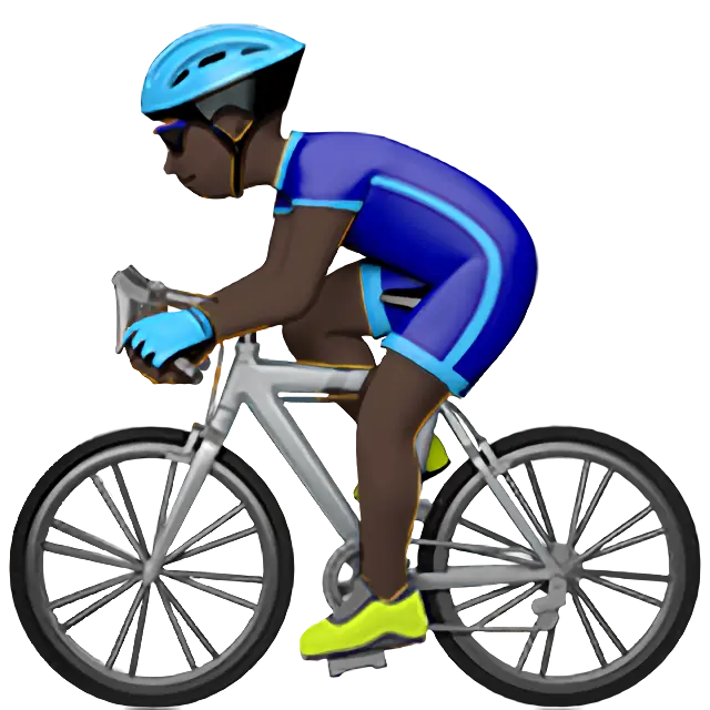 Man Biking: Dark Skin Tone