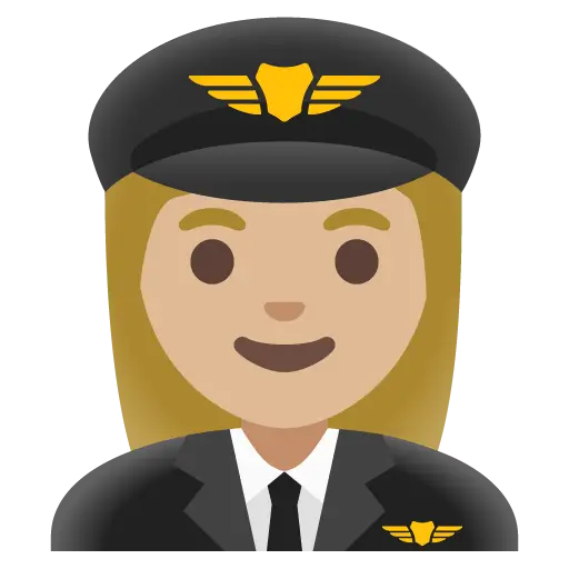 Woman Pilot: Medium-Light Skin Tone