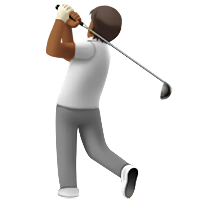 Person Golfing: Medium-Dark Skin Tone