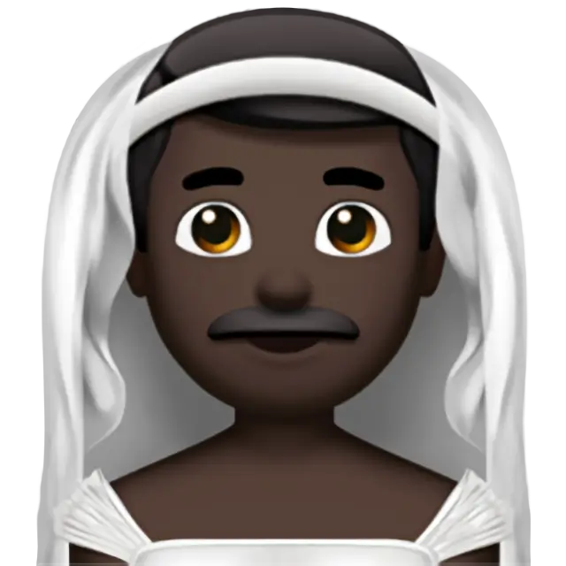 Man with Veil: Dark Skin Tone