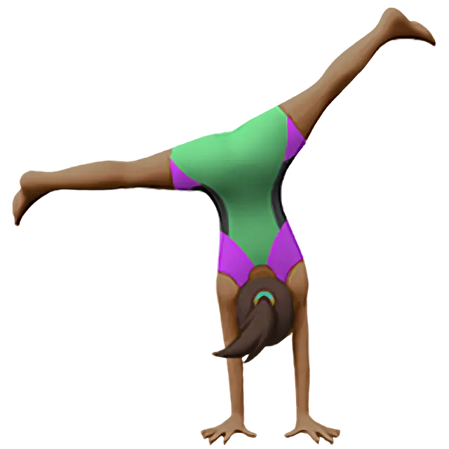 Woman Cartwheeling: Medium-Dark Skin Tone