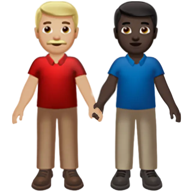 Men Holding Hands: Medium-Light Skin Tone, Dark Skin Tone