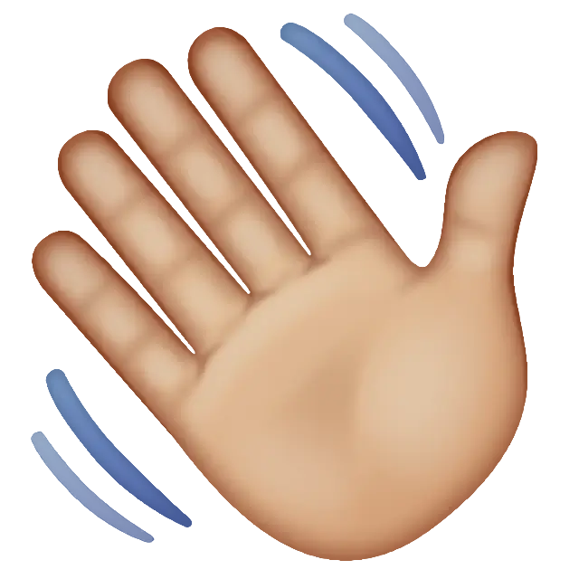 Waving Hand: Medium-Light Skin Tone