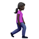 Woman Walking Facing Right: Dark Skin Tone