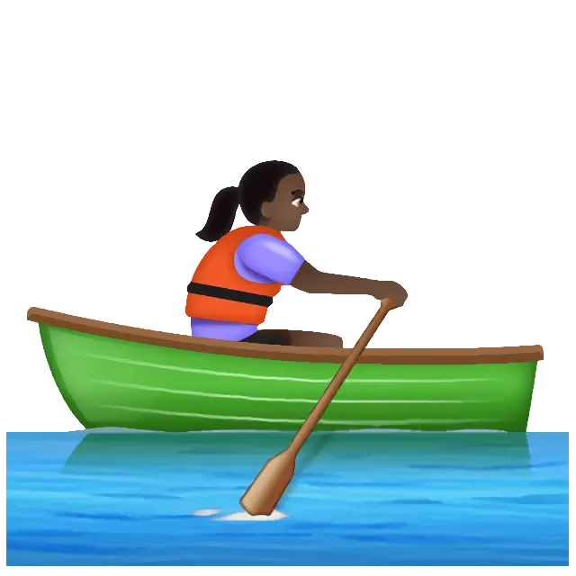 Woman Rowing Boat: Dark Skin Tone